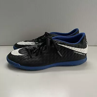 Nike Hypervenom X Phase 3 Indoor Soccer Men US 8.5 Shoes Black/Blue  852543-002 • $29.95