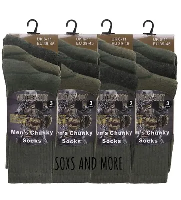 £10.95 • Buy 6 Pairs Mens Army Military Socks Thermal Hiking Boots Combat Warm UK 6-11