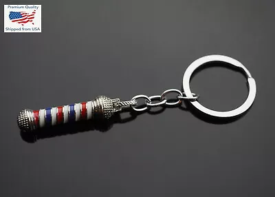 Barber Pole Charm Keychain - Hairdressers Hair Stylist Keyring Women Men Gift • $6.89