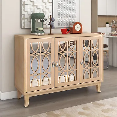 Sideboard Cabinet With 3 Doors Kitchen Buffet Storage Cabinet For Living Room US • $299.99