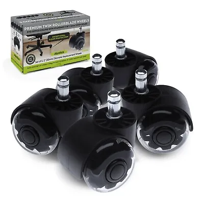 Rollerblade Office Chair Wheels 2  (50mm) Twin Bearings Full Swivel Set Of 5 • $39.95