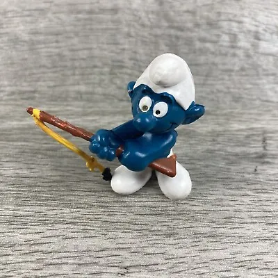 Schleich 1978 Peyo Fisherman Angler Smurf  Fishing Pole Vintage PVC Toy Figurine • $8.45