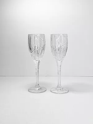 Mikasa UPTOWN Set Of 2 Crystal Wine Glasses 8 1/8” 6oz • $31.99