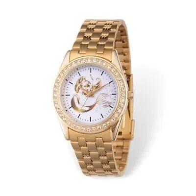 $55 • Buy Disney Adult The Little Mermaid Crystal Bezel Gold-tone Watch