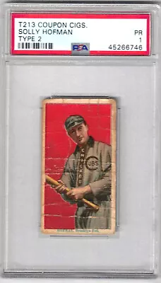 1914 T213 Coupon Cigarettes SOLLY HOFMAN PSA 1 Brooklyn Tip-Tops  Federal League • $66