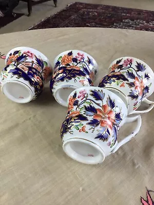 4x C1810 English Porcelain Busy Pattern 3027 Imari Type Coffee Cans No Saucers  • £20