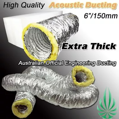 6Inch 152mm Acoustic Insulated Ducting Duct Heater Cool Hydroponic Growroom Use • $49