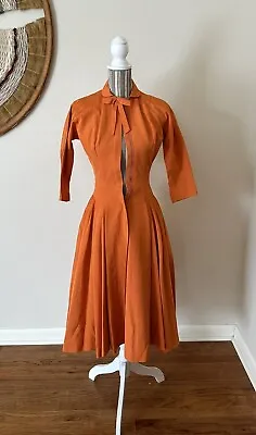 Vintage 50s Original Marlene Tea Dress Full Skirt Woman's S • $85