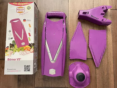 $60 • Buy Borner V5 Power V Slicer Mandolin Food Chopper Made In Germany Color Purple