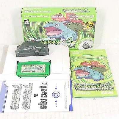 Pokemon Leaf Green With Wireless Adapter Game Boy Advance GBA Japan J With Box • $74.99