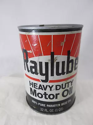 Vintage Raylube Motor Oil Empty Metal Composite 1 Quart Can • $18.99