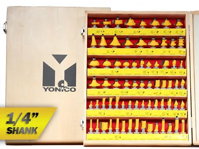 70 Bit Router Bit Set - 1/4  Shank - Yonico 17702q • $159.95