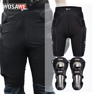 WOSAWE Motocross Bicycle Racing Adults Protection Shorts Steel Knee Elbow Pads • $35.97