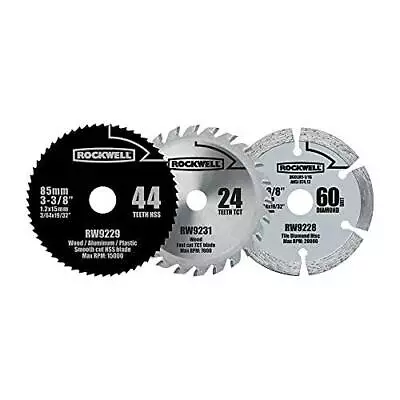 Rockwell RW9232K VersaCut 3-piece Circular Saw Blade Set  Gray • $47.09