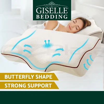 Giselle Memory Foam Pillow Neck Pillows Contour Rebound Pain Relief Support • $29.95
