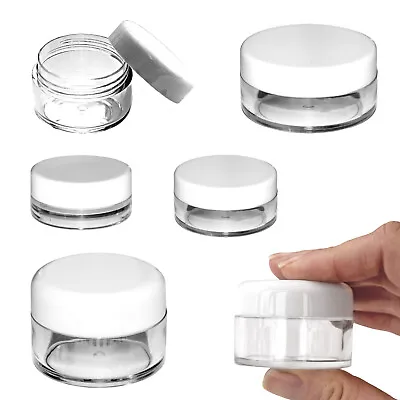 3g 5g 8g 10g Empty Round Plastic Cosmetic Container Sample Pot Jar Travel!! • £3.14