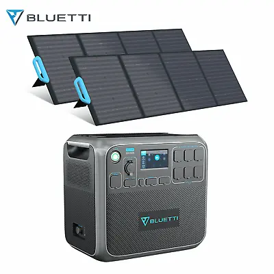 $1996 • Buy BLUETTI AC200P 2000W Power Station Solar Generator +2x 120W Solar Panels Camping
