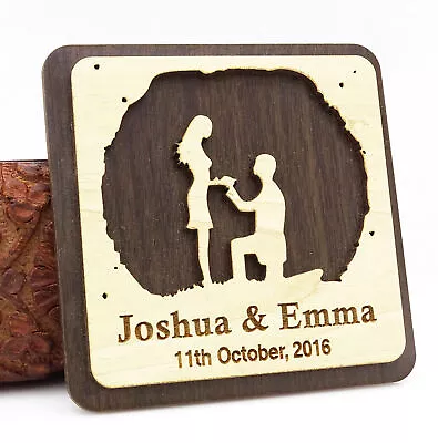 20 Custom Engraved Wooden Magnet Rustic Wedding Save The Date Wooden-LhK • $81.39