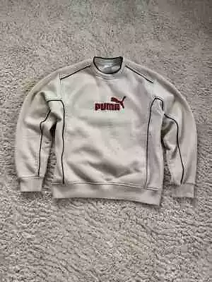 VINTAGE PUMA SWEATSHIRT SIZE M Gray 90s Crewneck Sport Jumper Small Logo • $55