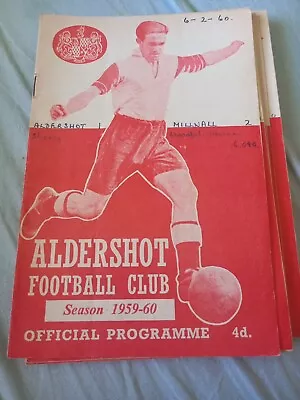 Aldershot Football Programme V Millwall 1959/60 • £2