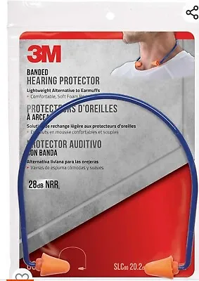 3M 28 DB PVC Hearing Protector Banded Ear Plugs Blue/Orange 1 Pk • $5.99