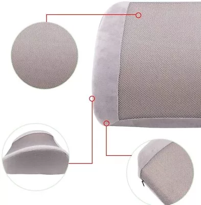 Lumbar Back Support Cushion Car Seat Wheelchair Office Chair Pillow Memory Foam • £10.99