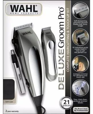 Wahl Hair Clippers Cordless Beard Trimmer Groomer Shaver Mens 21 Pce Haircut Set • $88
