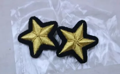 ✅ Lot Of 6 US Military Gold Bullion Stars Officer Rank Insignia Patches Nos • $11.19