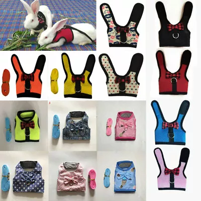 Small Animals Mesh Lead Cat Puppy Rabbit Clothes Vest Harness With Leash S/M/L • £3.82