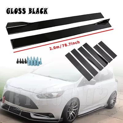 Gloss Black Side Skirt Splitter Spoiler Panel For Ford Focus Fiesta RS SE ST RD • $54.95