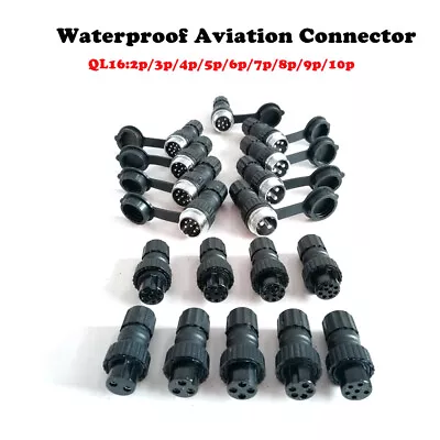 5set QL16 2/3/4/5-9/10 Pin Waterproof Electrical Aviation Plug Socket Connector • $17.49