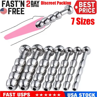 Male Tube Urethral Stretching Dilator Hollow Plug Stainless Dilator New Sounding • $7.99