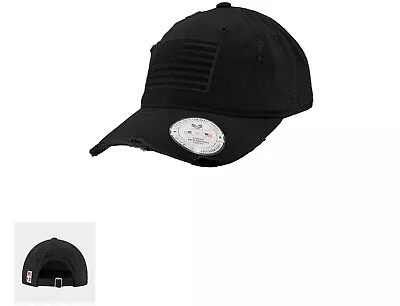 Black US American Flag Patch Relaxed Fit Vintage Look Hat Cap • $28.61