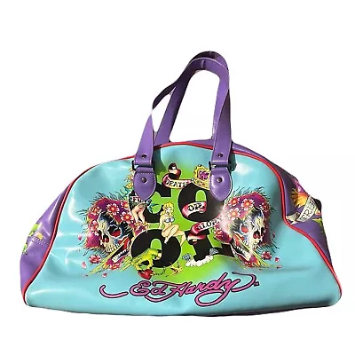 2000s Y2K Ed Hardy All Over Print Bowler Bag Purse • $99.99