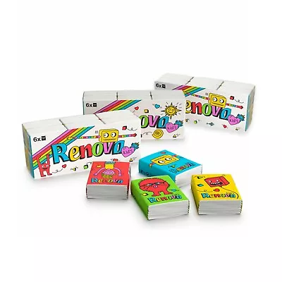 Renova Kids Pocket Tissue - 4-Ply 7 Tissues/Pack Novelty Cute Cartoon • $11.99