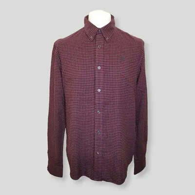 Timberland Shirt Mens Size L Red Long Sleeve Plaid Pattern Flannel Shirt • £28