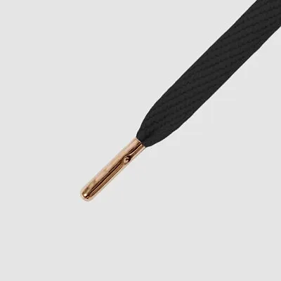 Laces Mr Lacy Smallies Black Rose Tip Flat High-quality Shoelaces 90 Cm Long • £9.48