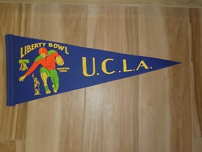 Vintag 1970's Ucla  Bruins Liberty Bowl Felt Pennant Memphis Tenn Super Nice • $160