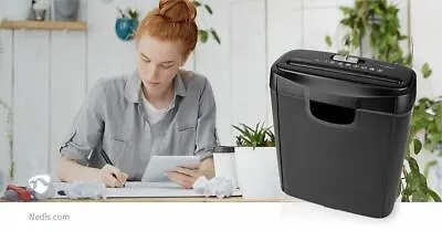 DIN P-2 Secure Strip Cut Paper Shredder For Home Office Electric 6 A4 Sheets 10L • £34.52