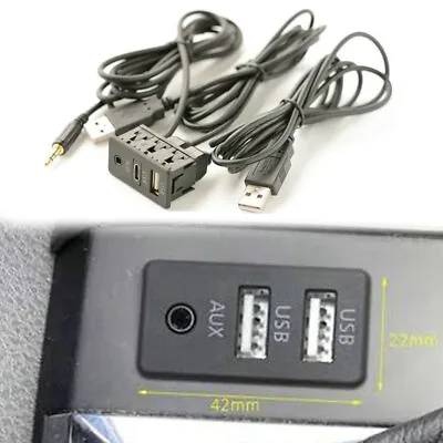 150CM TyprC USB AUX Port Panel USB Extension Cable Adapter Car Dash Flush Mount • $13.17