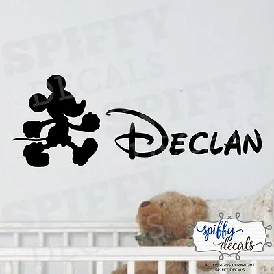 Mickey Mouse Personalized Name Custom Wall Decal Vinyl Sticker Walt Disney  • $12.63