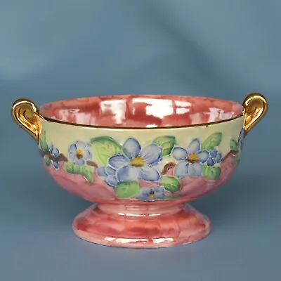 C1950s Maling Lustre Ware Blossom Bough Pattern #6565 Footed BonBon Dish • £18