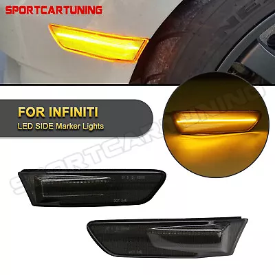 Smoked Lens LED Front Bumper Side Marker Lights For 2003-2007 Infiniti G35 Coupe • $35.99