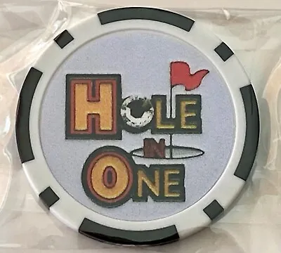 HOLE N ONE -  Magnetic Clay Poker Chip -Golf Ball Marker • $6.95
