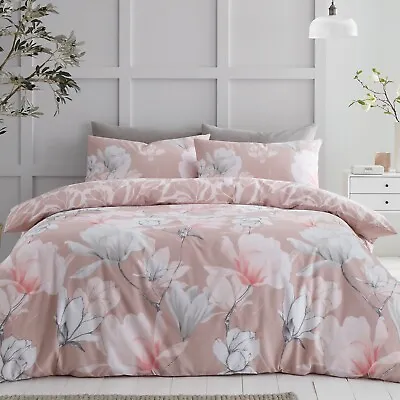 Printed Duvet Quilt Cover Reversible Floral Bedding Set Single Double King Size • £15.99