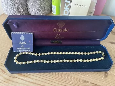 Lotus Classic 22ct Gold Plated Pearl Necklace • £5