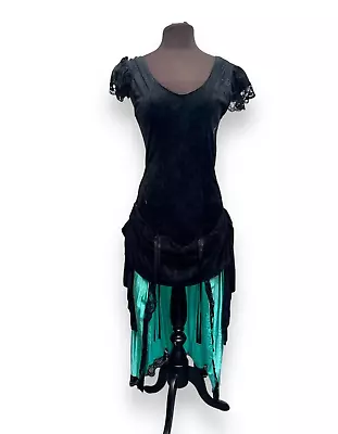 Moulin Rouge Black Green Show Girl Saloon Girl Dress Size Small Cosplay Ex Hire • £19