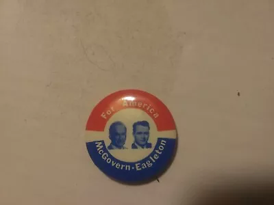 George McGovern Tom Eagleton Pin Back Campaign Button Photo Jugate America 1972 • $7.99