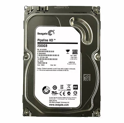 2TB Seagate Pipeline 3.5  SATA Internal Hard Drive HDD PC CCTV NEW ST2000VM003 • £31.39