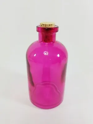 Purple Fuchsia Colored Glass Vintage Style Apothecary Jar Height 5.5 In • $15.43